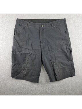 Kuhl Cargo Shorts Mens 38 Gray Nylon Spandex Stretch Outdoor Lightweight